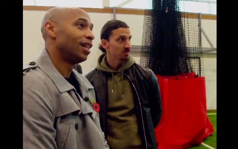 Thierry Henry probeert Zlatan belachelijk te maken, maar dan doet Ibra dit (video)