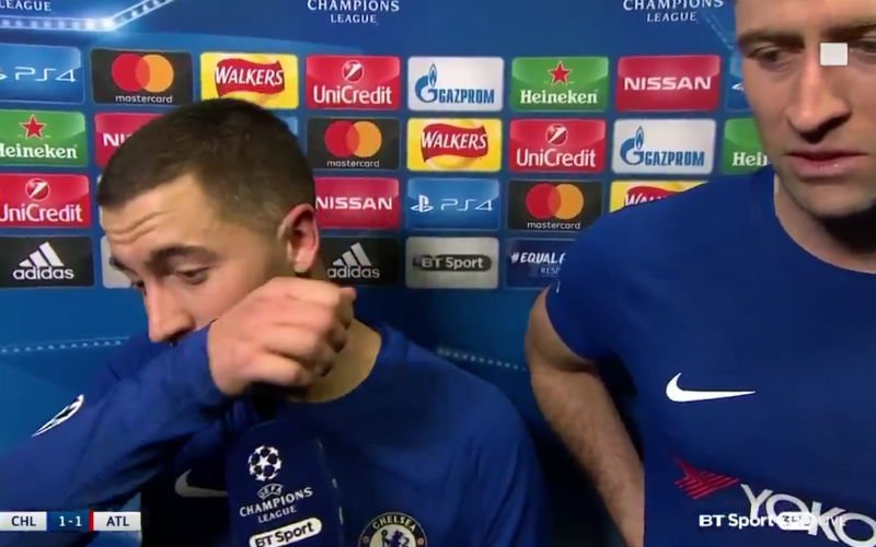 Hazard geeft hilarisch interview na de wedstrijd tegen Atlético (video)