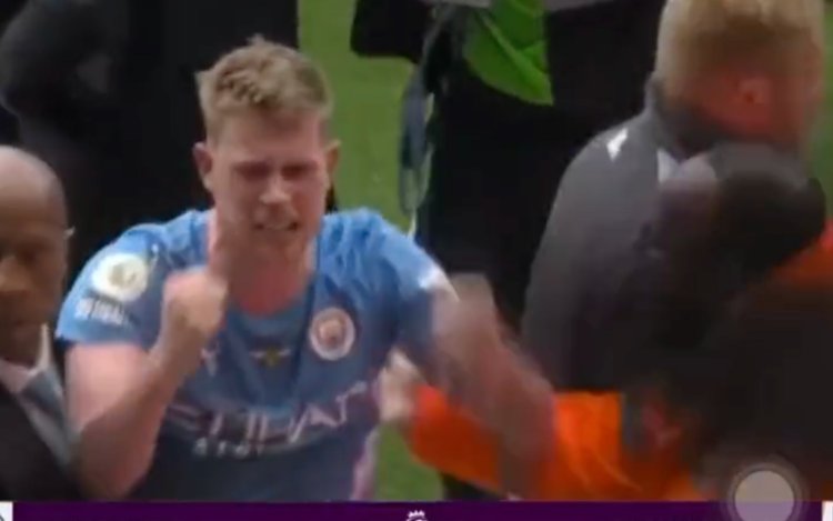 Ongeziene beelden van De Bruyne gaan viraal na titel Man City: 