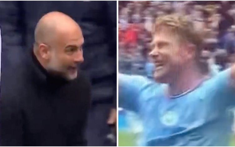 Kevin De Bruyne schrikt op door uitdagende uitbarsting Guardiola (VIDEO)