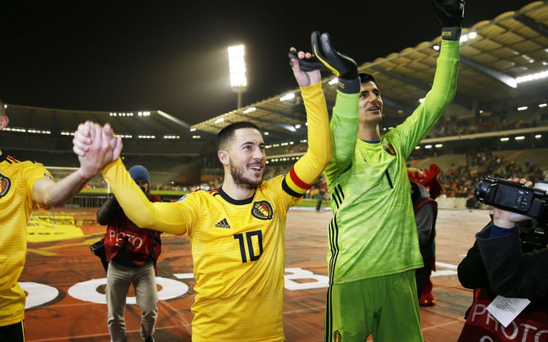 Eden Hazard reageert op flater van Thibaut Courtois zoals alleen híj dat kan