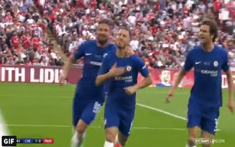 Hazard scoort en fans gaan los: 