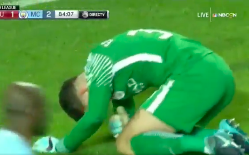 Ederson bijna knock-out na trap van Lukaku (Video)