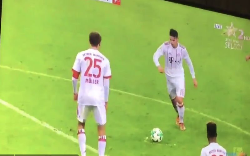 James Rodriguez krult een vrije trap op héérlijke wijze in doel (Video)